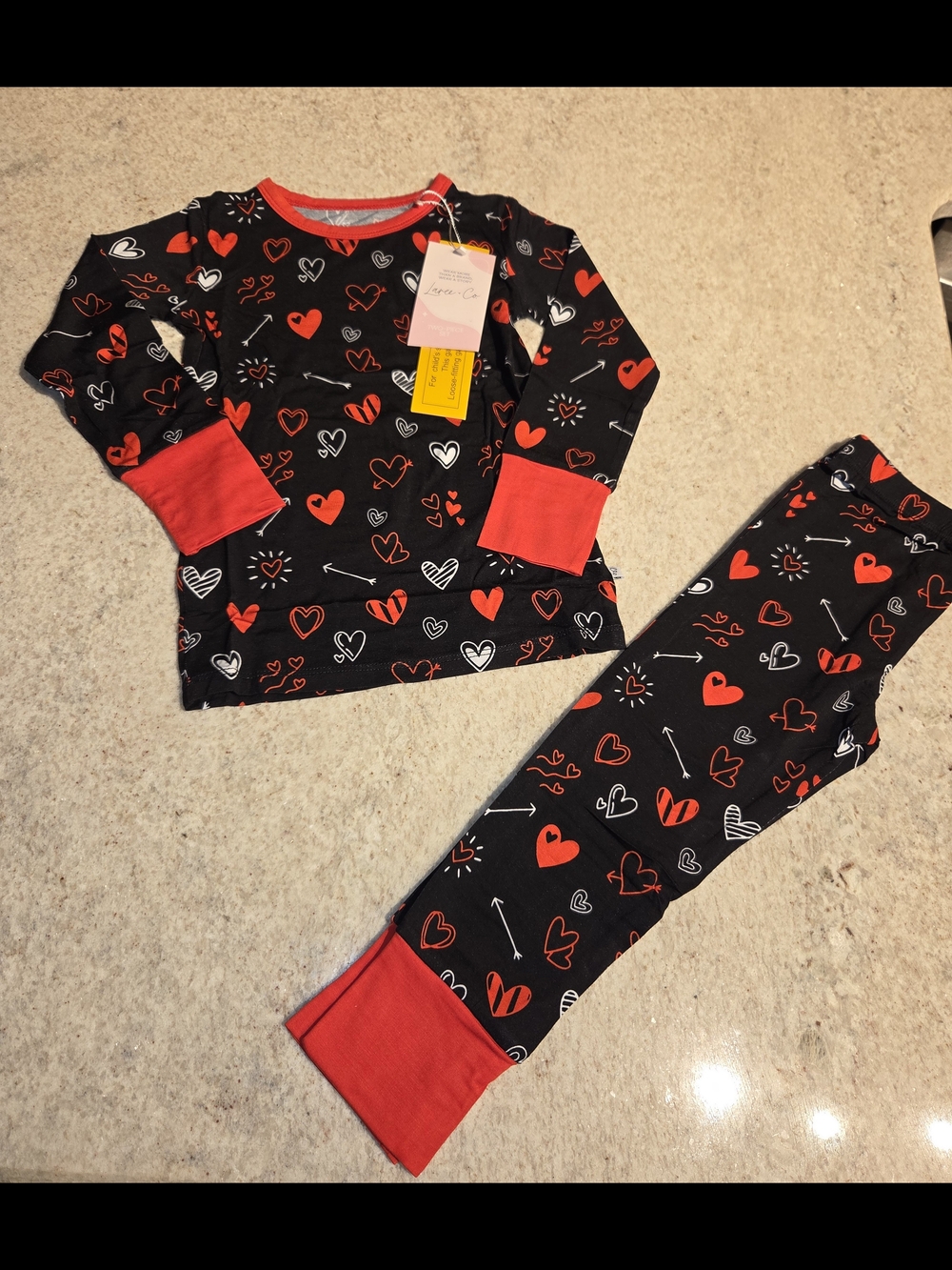 Laree + Co 4t Bamboo Hearts Long-sleeve Shirt & Pants Set